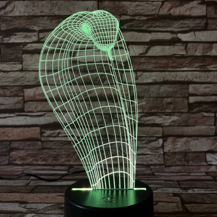 Kobra 2 7 színű 3D led lámpa