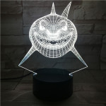 Cápa 7 színű 3D led lámpa
