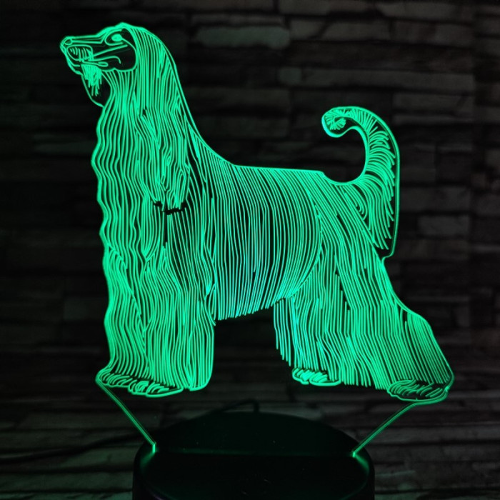 Afgán Agár 7 színű 3D led lámpa