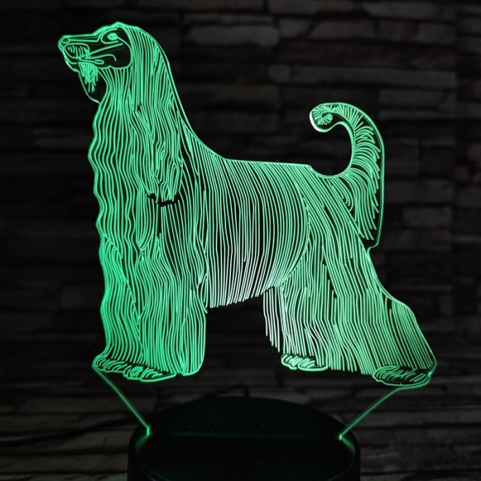 Afgán Agár 7 színű 3D led lámpa
