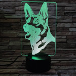 Német juhász kutya 7 színű 3D led lámpa