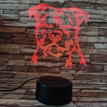 Staffordshire bullterrier 7 színű 3D led lámpa