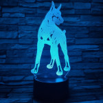 Dobermann 7 színű 3D led lámpa