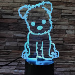 Havannai pincs 7 színű  3D led lámpa
