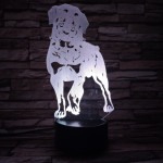 Rottweiler 7 színű 3D led lámpa
