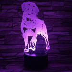 Rottweiler 7 színű 3D led lámpa