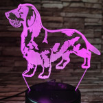 Tacskó drótszőrű 7 színű 3D led lámpa