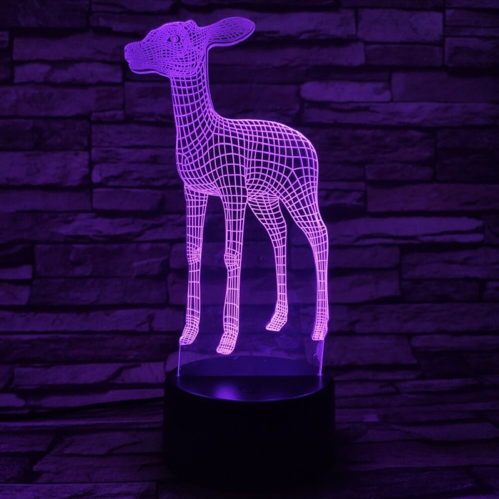 Őzike  7 színű 3D led lámpa