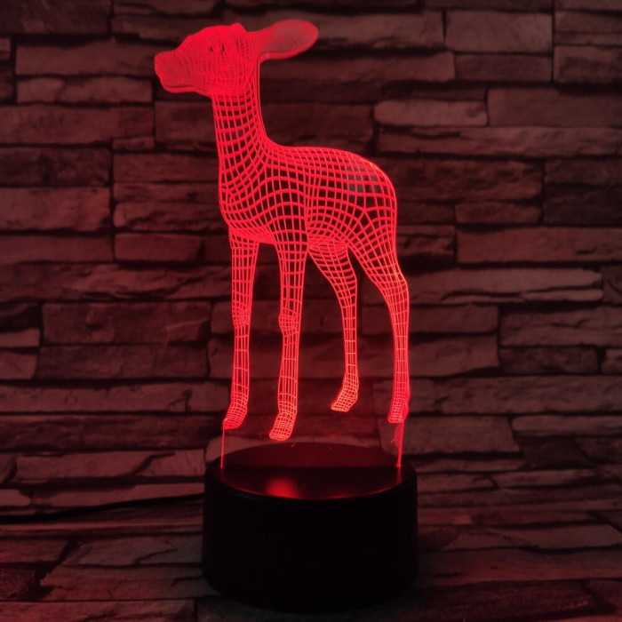 Őzike  7 színű 3D led lámpa