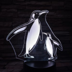 Pingvinek  7 színű 3D led lámpa