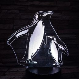 Pingvinek  7 színű 3D led lámpa