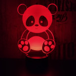 Panda 7 színű 3D led lámpa