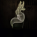 Róka 7 színű 3D led lámpa