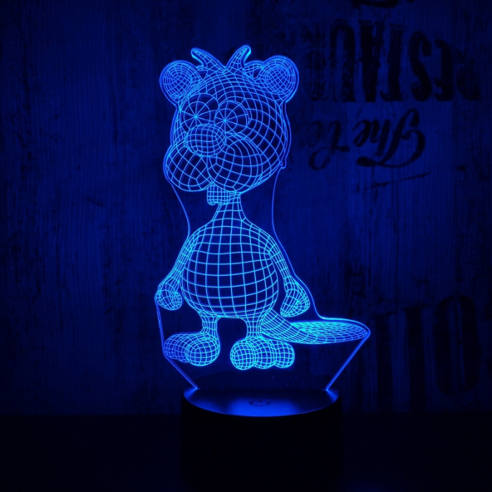 Hód 7 színű 3D led lámpa