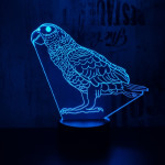 Papagáj  7 színű 3D led lámpa