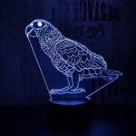 Papagáj  7 színű 3D led lámpa