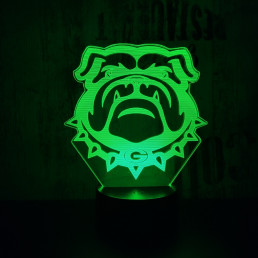 Buldog fej 2 7 színű 3D led lámpa