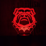 Buldog fej 2 7 színű 3D led lámpa