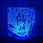 Tigris fej 7 színű 3D led lámpa