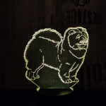 Csau csau kutya 7 színű 3D led lámpa