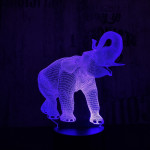 Elefánt 3 7 színű 3D led lámpa