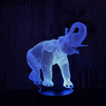 Elefánt 3 7 színű 3D led lámpa
