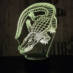 Krokodil 7 színű 3D  led lámpa