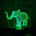 Elefánt 2 7 színű 3D led lámpa