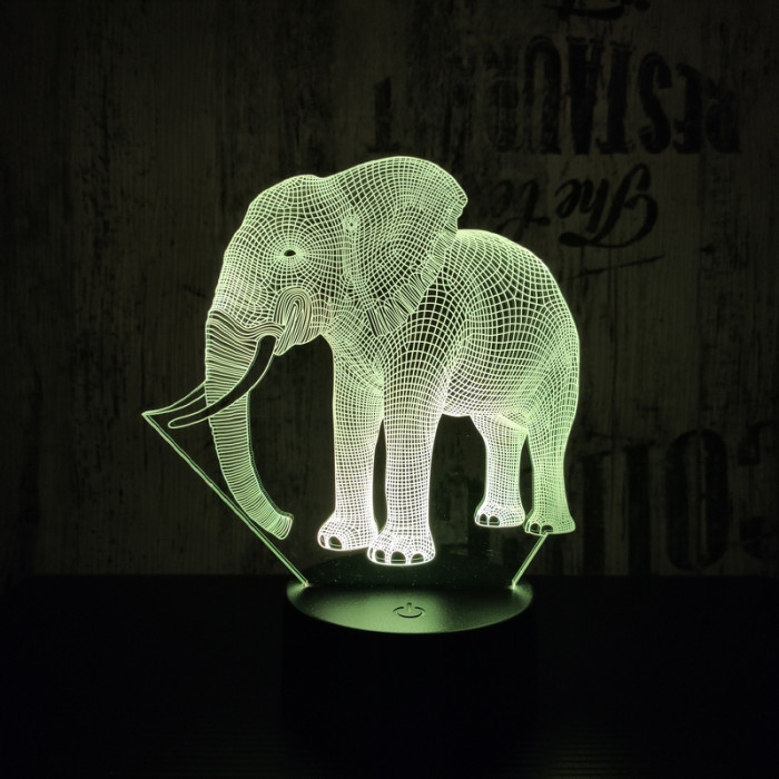 Elefánt 4 3D led lámpa