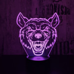 Farkas Fej 2 7 színű 3D led lámpa