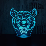 Farkas Fej 2 7 színű 3D led lámpa