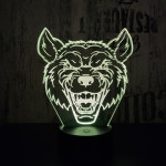 Farkas Fej 2 7 színű 3D led lámpa