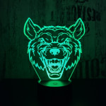 Farkas Fej 2 7 színű 3D led lámpa