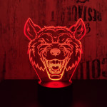 Farkas Fej 2 7 színű 3D led lámpa