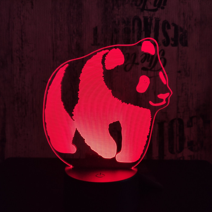 Sétáló panda 7 színű 3D led lámpa