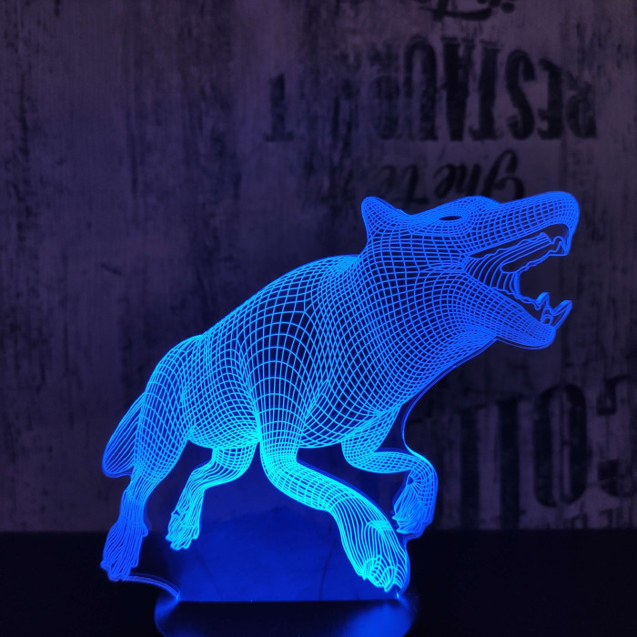 Vérfarkas 7 színű 3D led lámpa