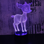 Őzike  7 színű 3D led lámpa