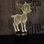 Őzike  7 színű 3D led lámpa