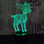 Őzike  7 színű 3D led lámpa