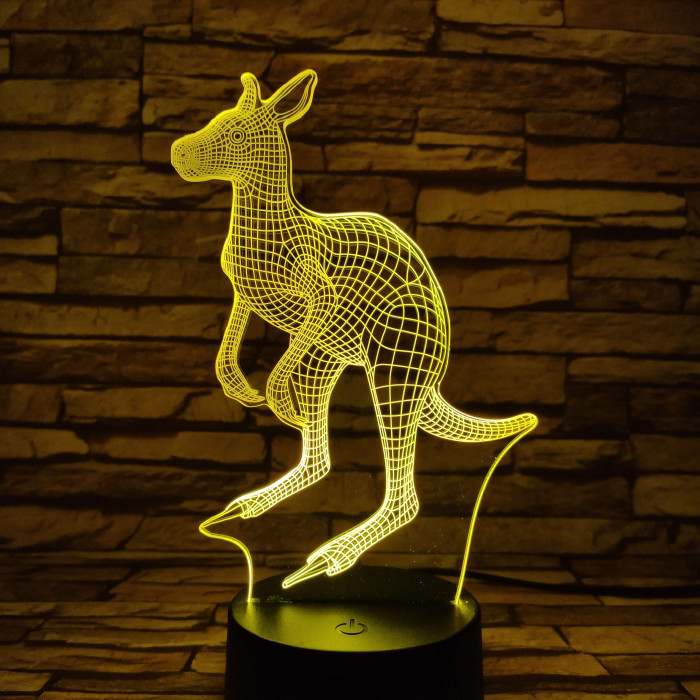 Kenguru 7 színű 3D led lámpa