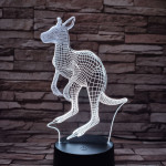 Kenguru 7 színű 3D led lámpa