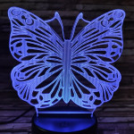 Lepke  7 színű 3D led lámpa