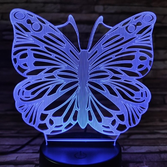 Lepke  7 színű 3D led lámpa