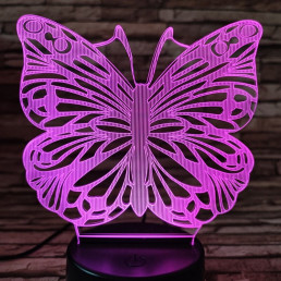 Lepke  7 színű 3D led lámpa