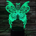 Pillangó egy boldogság 7 színű 3D led lámpa
