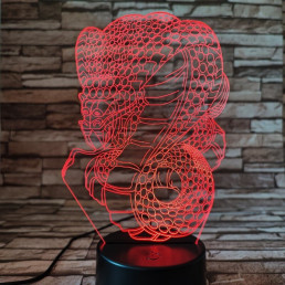 Kobra a mérges kígyó 7 színű 3D led lámpa