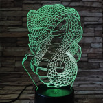 Kobra a mérges kígyó 7 színű 3D led lámpa
