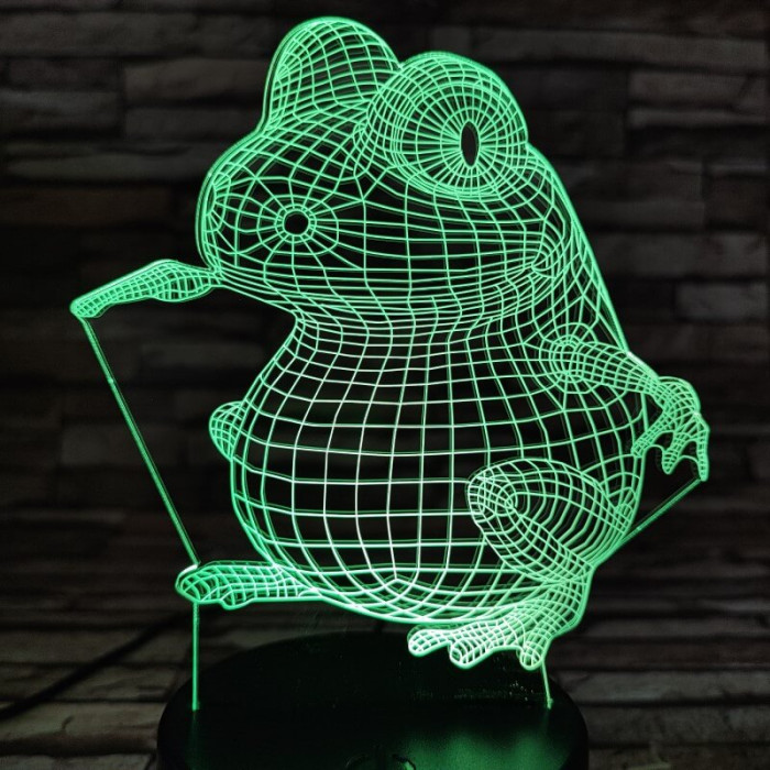 Béka ül 7 színű 3D led lámpa