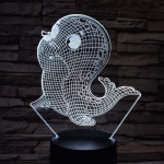 Fóka kicsi 7 színű 3D led lámpa