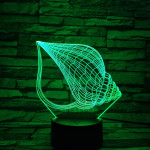Csigaház 7 színű 3D led lámpa